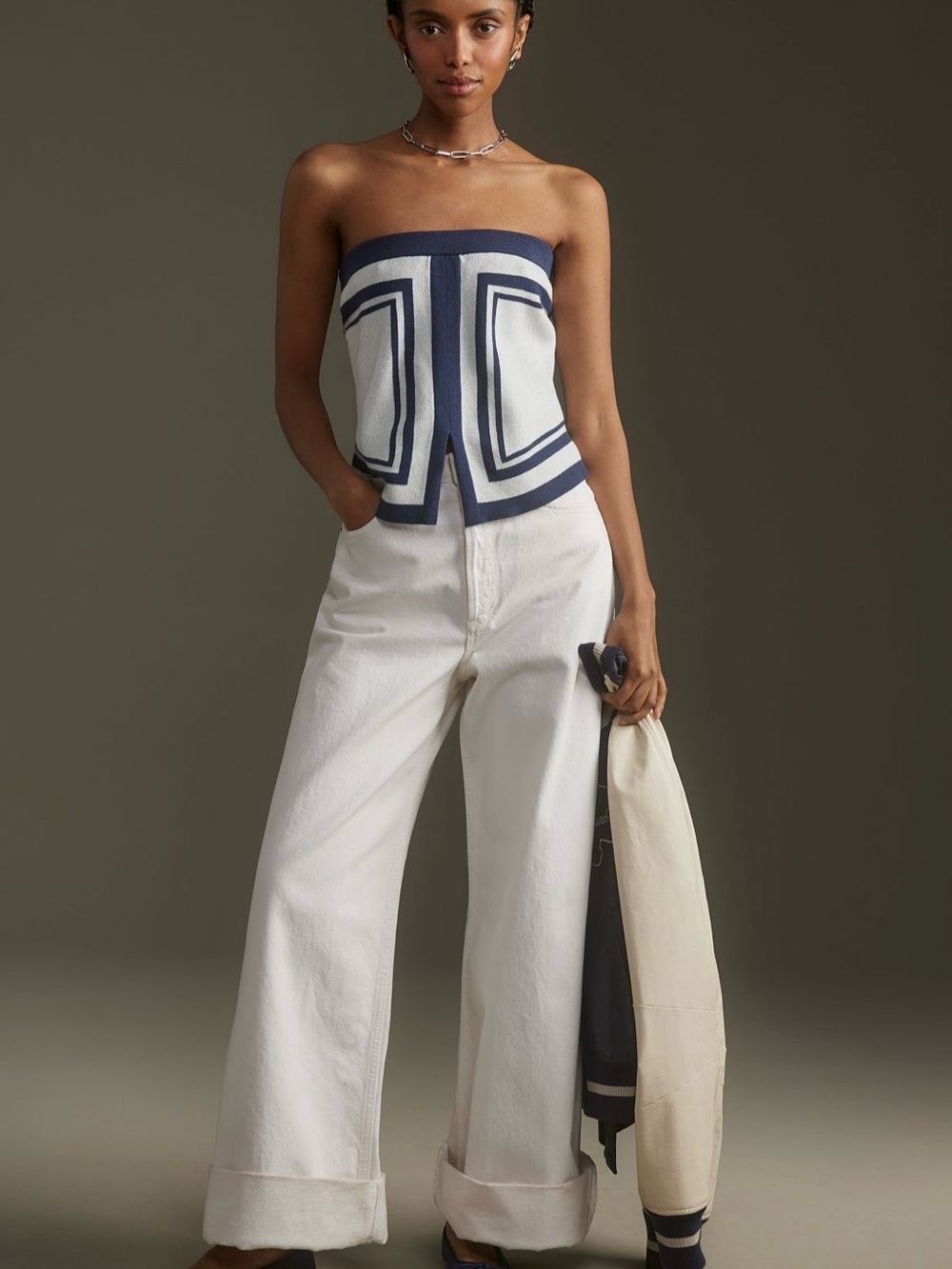 NWT Maeve Anthropologie Deco Knit Sweater Tube Top - Large - $88